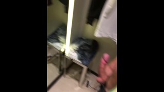19 Year Old Plays With His Big Cock In The Dressing Room