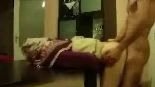arab girl get fucked on the table