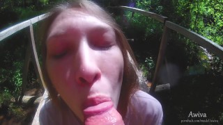 Blowjob for a walk in the park