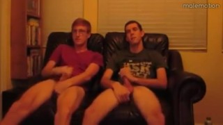 college friends jerking on cam together