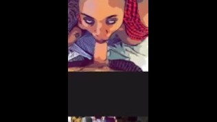 Ebony sucking on my white dick until I cum