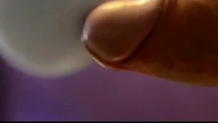 Hitachi precum teasing, condom cumshot