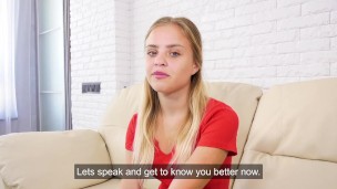 Hot babe Monika first time casting for defloration