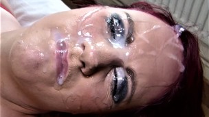 Me as a red head having my throat fucked and taking a massive load