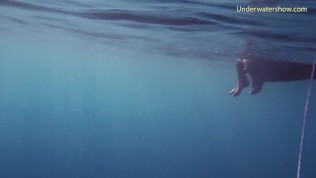 Naked girls on Tenerife having fun in the water