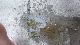 pissing on panties standing mature brunette milf