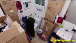 Real Teen Nurse Shoves Panties Up Her Snatch