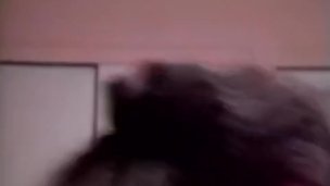 Retro girl between two hard peckers