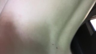 Tiny 18 year old teen rides huge cock in a car