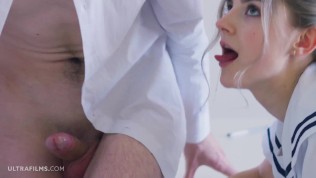 ULTRAFILMS LEGENDARY Eva Elfie is seducing her teacher with amazing blowjob and stunning lovemaking right in the class.