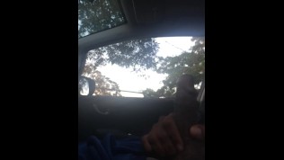 Black dick flashing in car