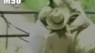 Bottomless woman teases an old man