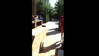 Busty cuckold wife gives head at the outdoor swingers party