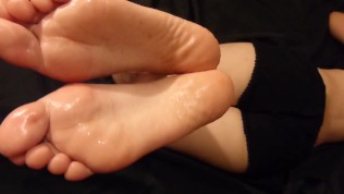 Cum in my white feet