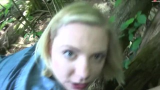 Curvy-jessi im Wald schluckt 2 Ladungen weg