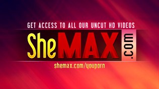 Exotic ladyboy in black lingerie posing