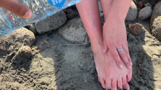 Had to clean my sexy feet of all the sand. The water was so nice on my skin