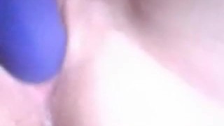 Horny babe masturbating with vibrator and squirting