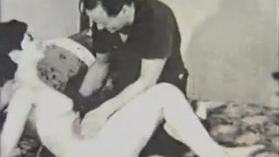 Lusty couple having doggystyle fuck in bedroom vintage