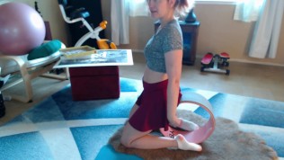 Morning yoga ball short skirt sexy panties