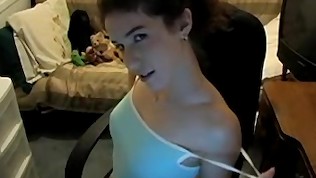 Petite brunette webcam strip tease