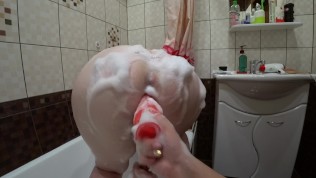 POV. Mature lesbians in the shower. hot video