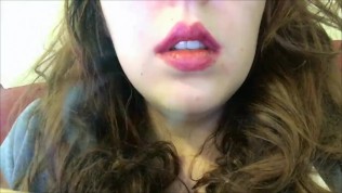 Sexy Brunette Teen Smoking White Filter 100 Cigarette with Long Nails