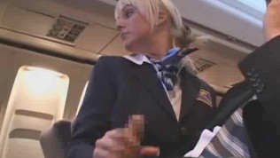 Sexy Stewardess Gives Handjob