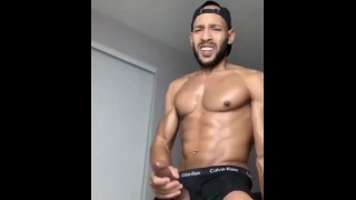 Solo Arab or Latin Calvin Klein model cums hard