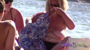 Worzel Gummidge GILF loves the topless beach
