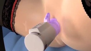 3D Asian with a huge vibro in her vagina