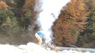 Bottomless Bear in Nudist Canyon