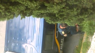 Catching an officer piss in the bushes