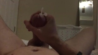 Cumming on myself from my big horny dick in slow motion