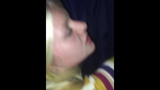 Cute and petite blonde teen’s first video
