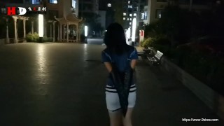 户外露出 贞操带羞辱 遥控跳蛋 内裤塞嘴 公园跪立 02