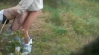 Firm blonde girlfriend blowing and fucked outdoors