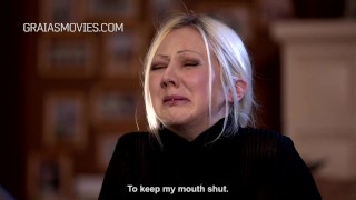 Girl pussy stuffed with a painful device