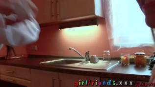 Girlfriends sexy British half Asian friend with great ass cums to visit