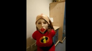 Kigurumi cosplay gagged