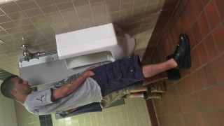 Lanky Tatted Dude Whips Out Lengthy Tool and Releases Stream of Pee.