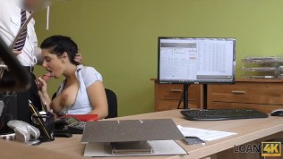 LOAN4K. Only fucking can help chick get a loan for massage salon