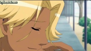 Naughty anime milf sucking a cock