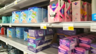 Naughty Diaper Girl Wets herself in a Shop