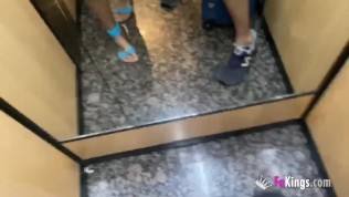 Petite babe and her boyfriend celebrate confinement’s end