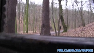 PublicAgent Outdoor sex filmed on amateur camcorder in public place
