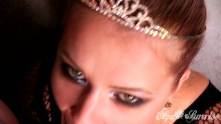 Sexy queen blowjob sucks all the sperm from the dick to the last drop