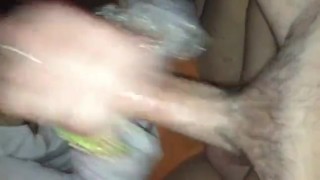 Shy Teen GF strokes big Cock!