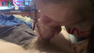 Sucking my mans dick one more time before bed. Can’t get enough