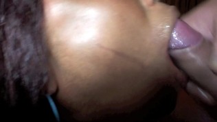 White guy cover a hot black girl with cum